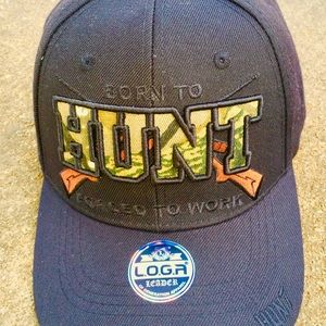 Embroidered Born To Hunt Forced To Work cap.
